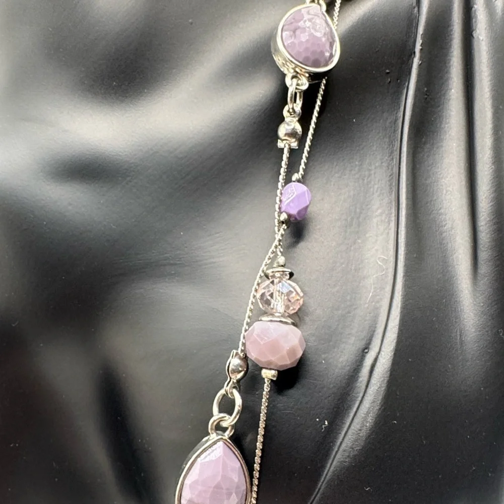 Lavender and Silver Multi-Bead‎ Necklace